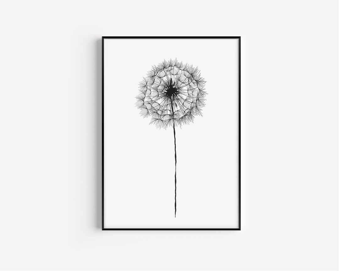 Dandelion Print, Printable Wall Art, Wall Art Print, Dandelion Wall Art ...