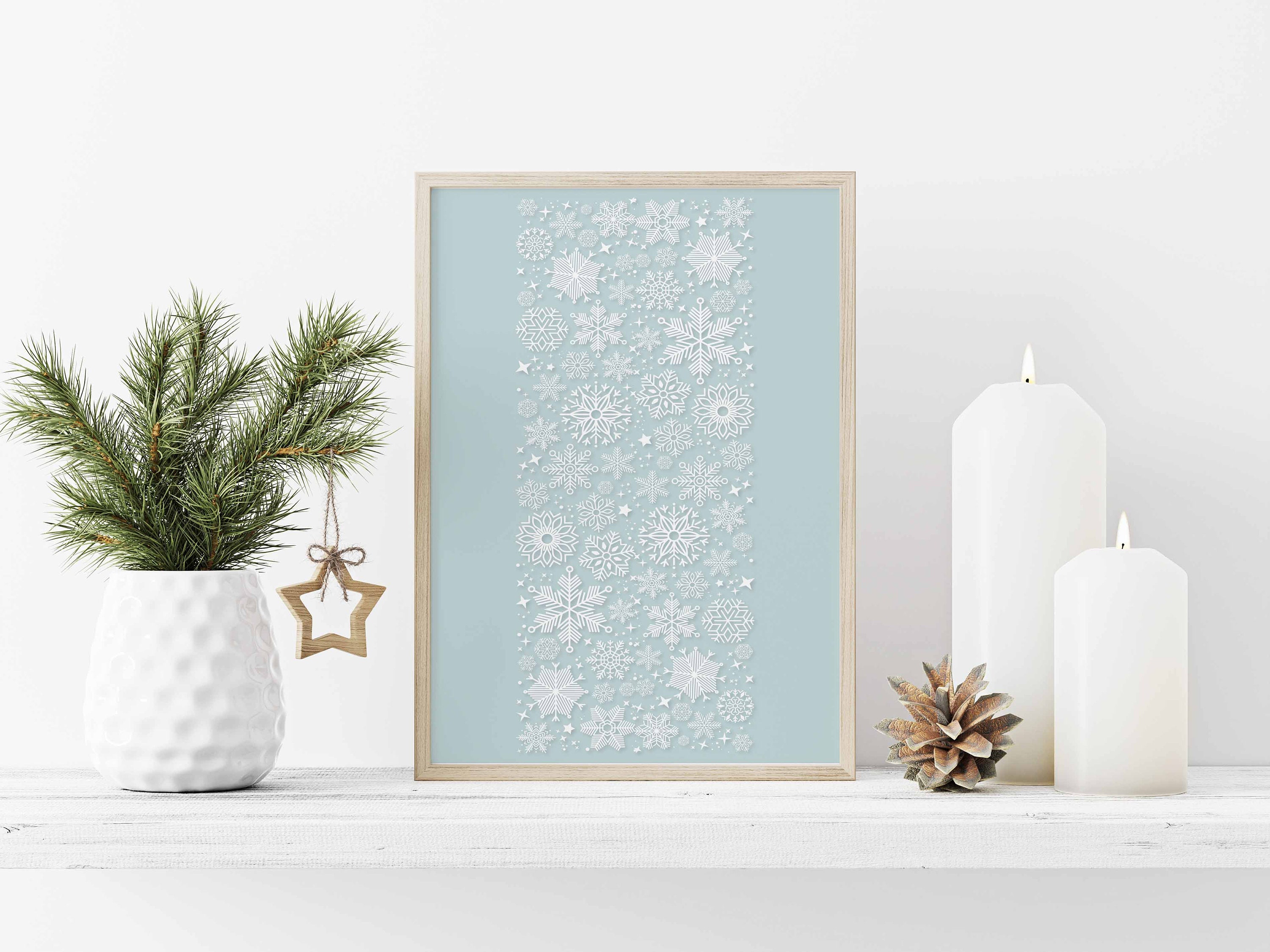 Blue Christmas Print Christmas Printable Blue Print - Etsy