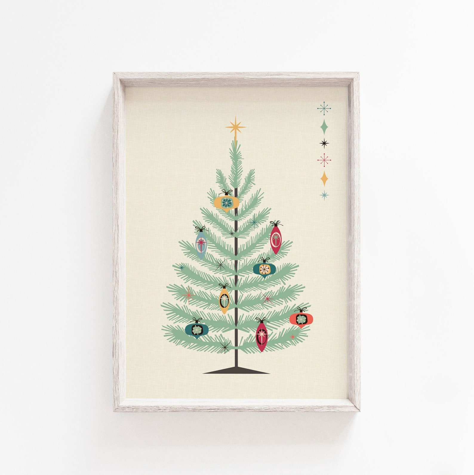 Christmas Printable Mid Century Modern Printable Wall Art - Etsy