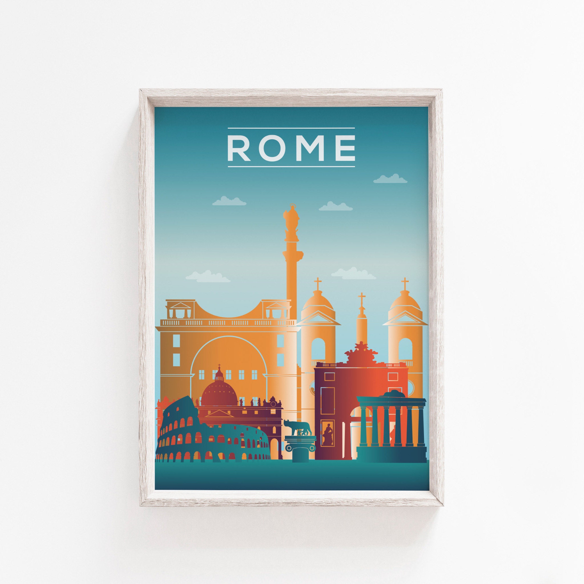 Rome Print Rome Art Print Travel Poster Italy Art Etsy