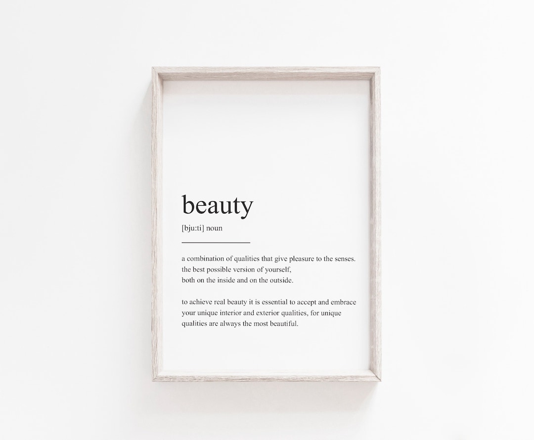 Beauty Definition, Printable, Wall Art, Printable Definition, Quote