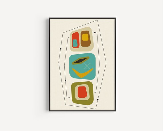 Mid Century Print Retro Printable Mid Century Modern | Etsy