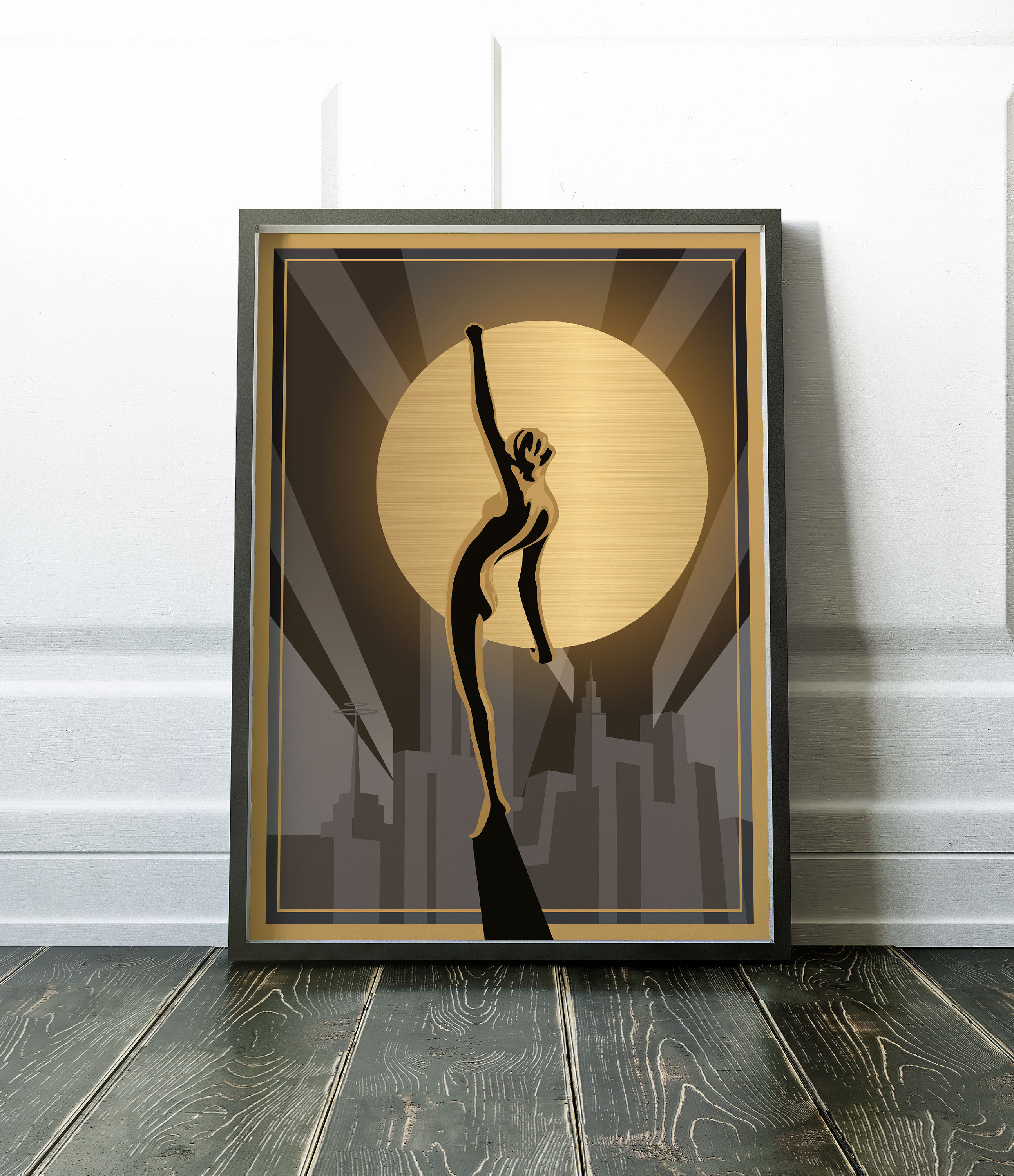 Art Deco Print Printable Art Art Deco Art Print Black Gold Etsy