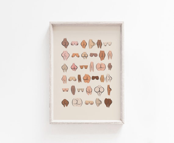 Body Print, Bums Print, Nude Wall Art, Neutral Print, Boho, Boobs Print, Printable, Bum Wall Art, Boobs Bums, Instant Download, Boho Print