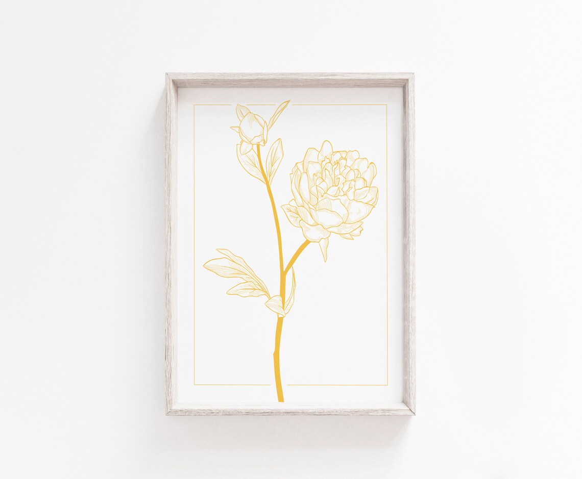 Yellow Prints Wall Art Print Printable Yellow Set of | Etsy