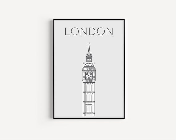 London Print, London Poster, Printable Wall Art, Printable, London Printable, London Wall Art, Instant Download, Big Ben Printable, London
