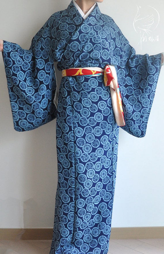 bohemian japan clothing vintage women/'s authentic purple summer light maxi kimono gown dress Japanese cotton yukata long kimono robe