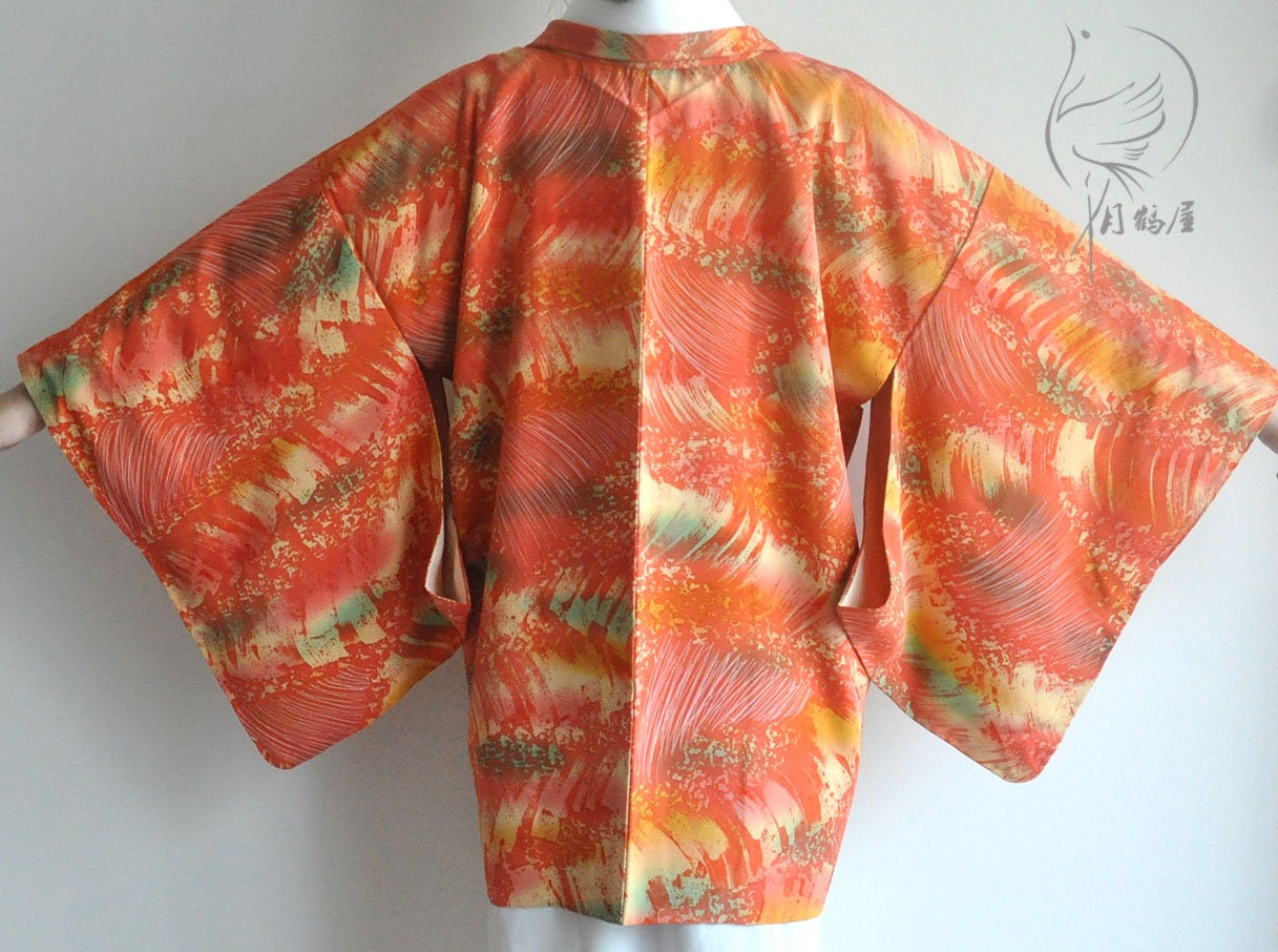 Japanese Silk Kimono Jacket Vintage 