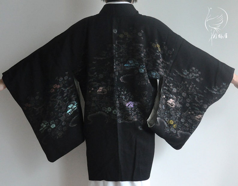 short silk kimono jacket