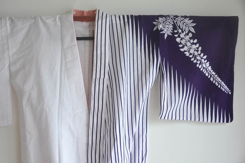 bohemian japan clothing vintage women/'s authentic purple summer light maxi kimono gown dress Japanese cotton yukata long kimono robe