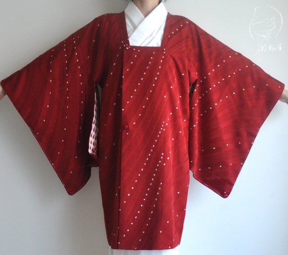 Japanese michiyuki silk kimono jacket, vintage dar