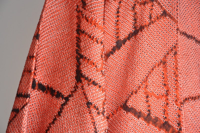 women/'s kimono top cardigan boho Japanese silk kimono jacket vintage red shibori tie dye haori coat authentic short kimono robe