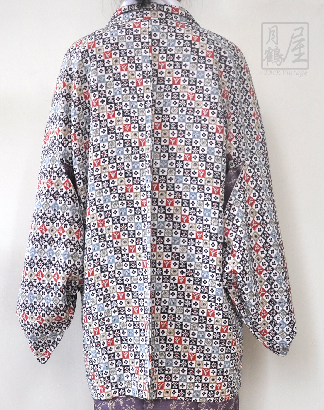 Check Kimono Jacket/japanese Haori Short Kimono Robe Gown | Etsy