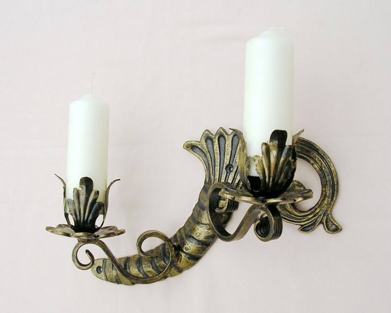 Wrought Iron Candle Wall Sconce Etsy UK