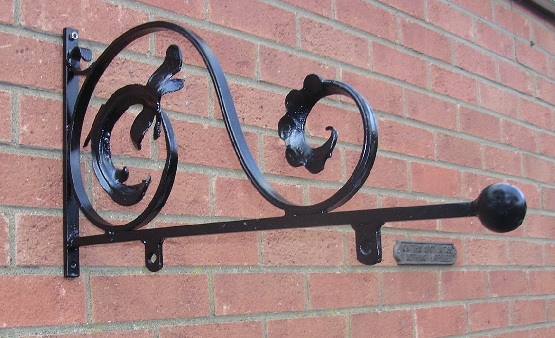 Wrought Iron Sign Bracket Hand Etsy UK