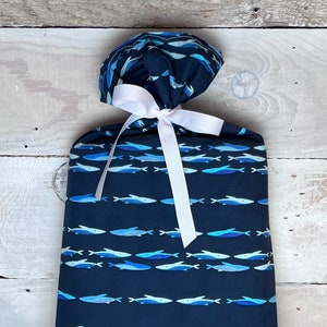 Reusable Fabric Gift Bag -- Ocean Swimmers