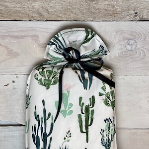 Reusable Fabric Gift Bag -- Desert Cactus