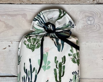 Reusable Fabric Gift Bag -- Desert Cactus