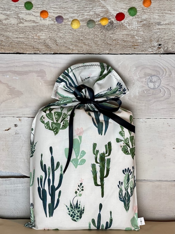 Reusable Fabric Gift Bag -- Desert Cactus