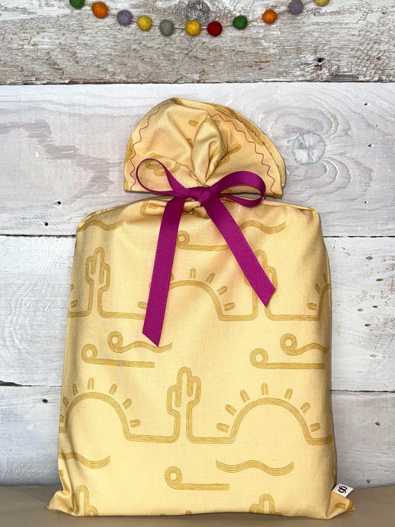 Reusable Fabric Gift Bag -- Desert Sunrise