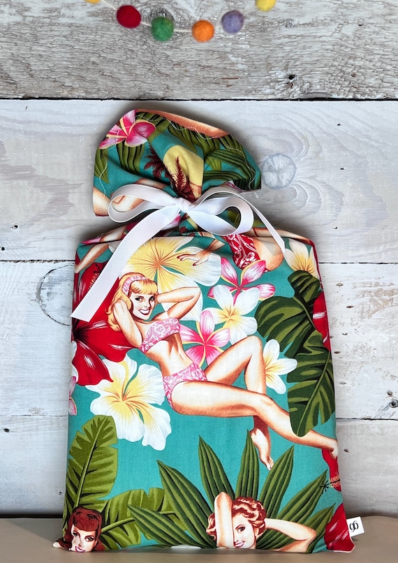 Reusable Fabric Gift Bag -- Pin-Ups