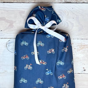 Reusable Fabric Gift Bag -- Let&#39;s Go Ride a Bike