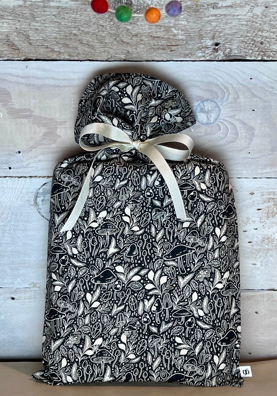 Reusable Fabric Gift Bag -- Shroomin'