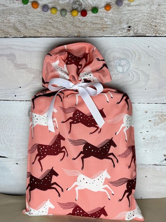 Reusable Fabric Gift Bag -- Wild Horses