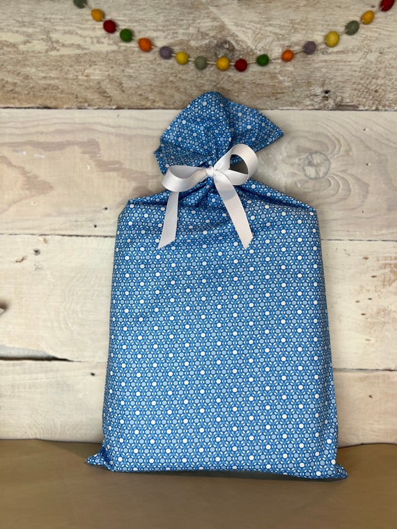 Reusable Fabric Gift Bag -- Small Star of David