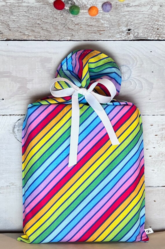 Reusable Fabric Gift Bag -- Rainbow Brite