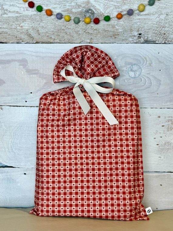 Reusable Fabric Gift Bag -- I Love You