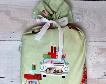 Reusable Fabric Gift Bag -- Holiday Shopping