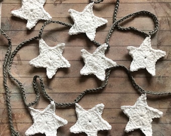 PDF crochet pattern star bunting US/UK