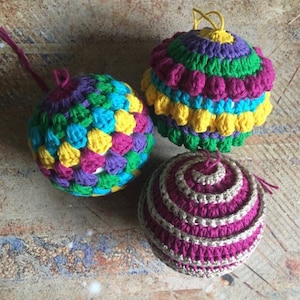 PDF crochet baubles pattern download US/UK
