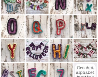 PDF a-z Crochet alphabet bunting pattern UK/US