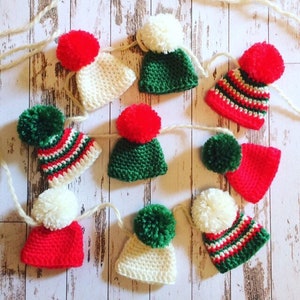 PDF mini bobble hat bunting crochet pattern US/UK