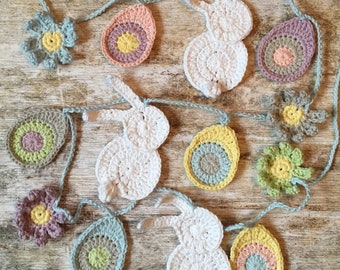 PDF crochet Easter spring bunting pattern US/UK