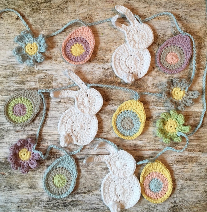 PDF crochet Easter spring bunting pattern US/UK image 1