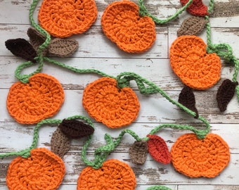 PDF crochet pumpkin bunting pattern UK/US