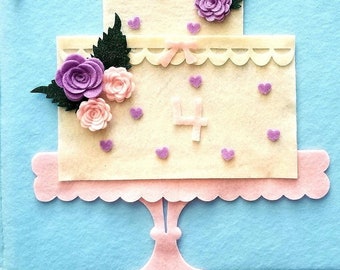 Felt cake kit 50-64 pieces//5 birthday candles //cake felt board story  //kids felt cake kit // Birthday Cake kit//Easter basket