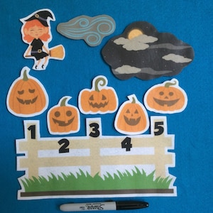 5 little pumpkins felt stories//Five little Jack&#39;O Lanterns felt board stories//Halloween//flannel stories//Librarians gift