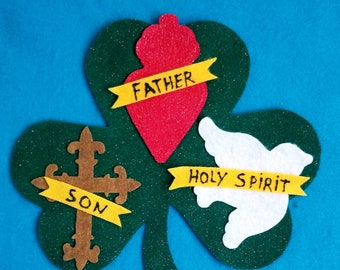 Holy Trinity Shamrock felt story//Catholic felt story//Religious felt story//Sunday school flannel story//saint Patrick felt story