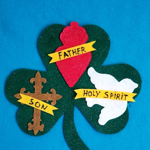 Holy Trinity Shamrock felt story//Catholic felt story//Religious felt story//Sunday school flannel story//saint Patrick felt story