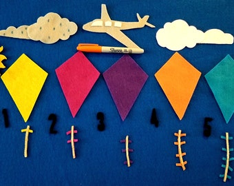 5 little kites felt stories//5 kites felt stories//numbers felt stories//weather felt storie//preschool weather//felt board stories