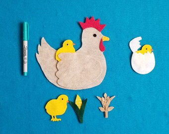 Baby chicks are crying//Hispanic Heritage rhyme//los pollitos dicen felt story//mother's day story//dual language learner//farm felt board