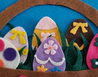 Easter kids craft kit up to 51 pcs//Easter egg kit//felt Easter Basket kits//felt  Eggs to decorate//Easter Project for kids