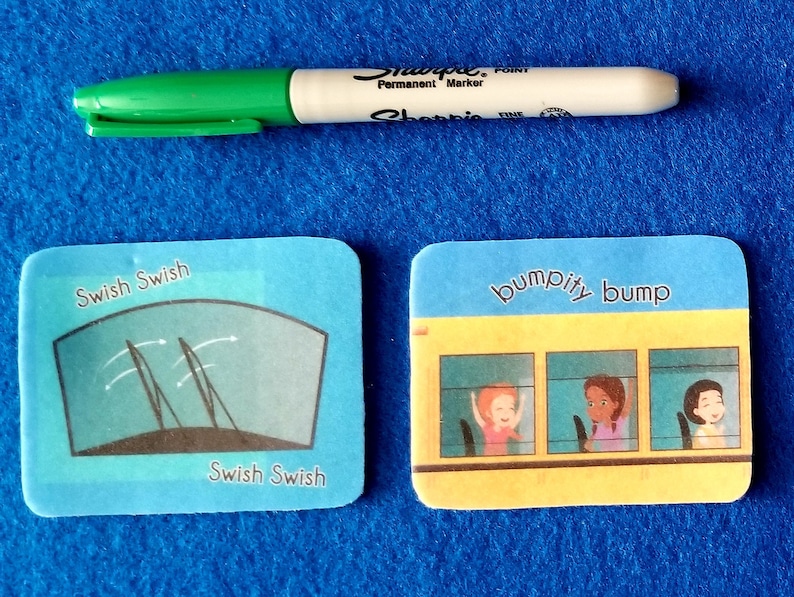 The wheels on the bus felt board story 14 Pcs//bus felt board Etsy