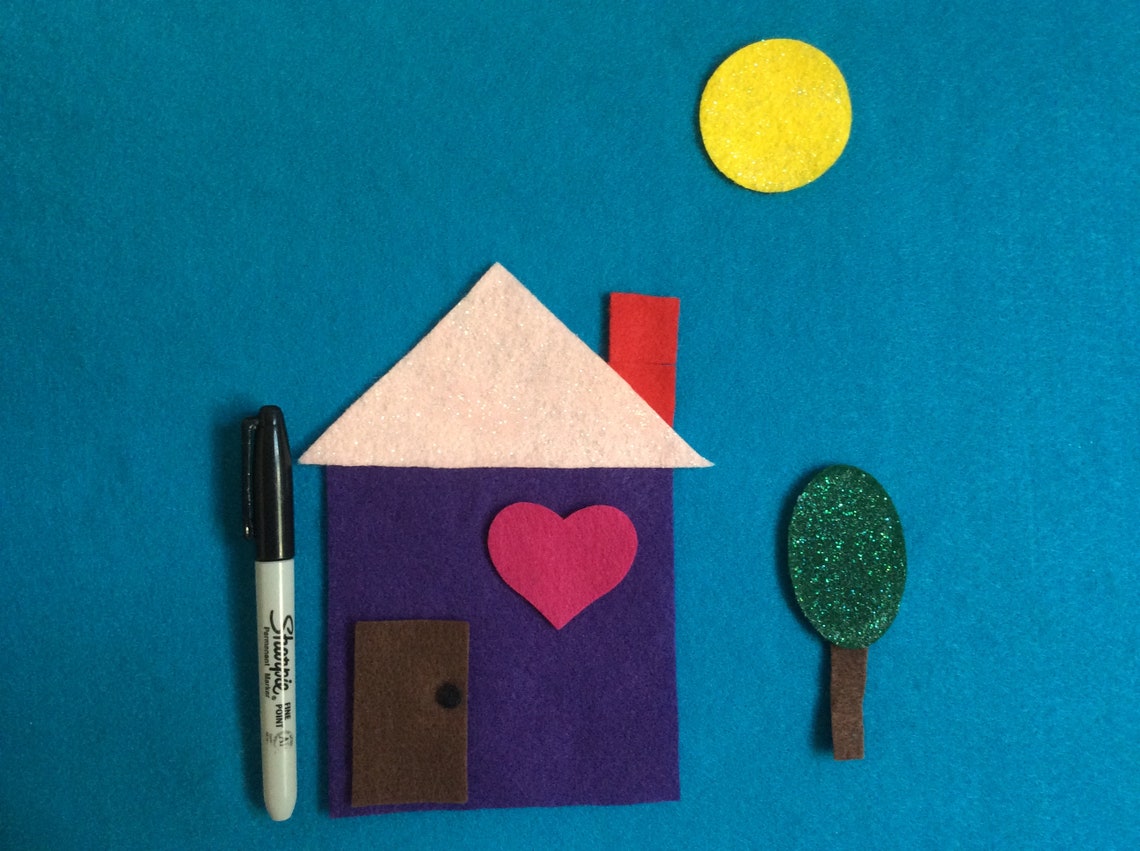 Shape a House Felt Story//shapes Felt Board Stories//kids 26 Etsy
