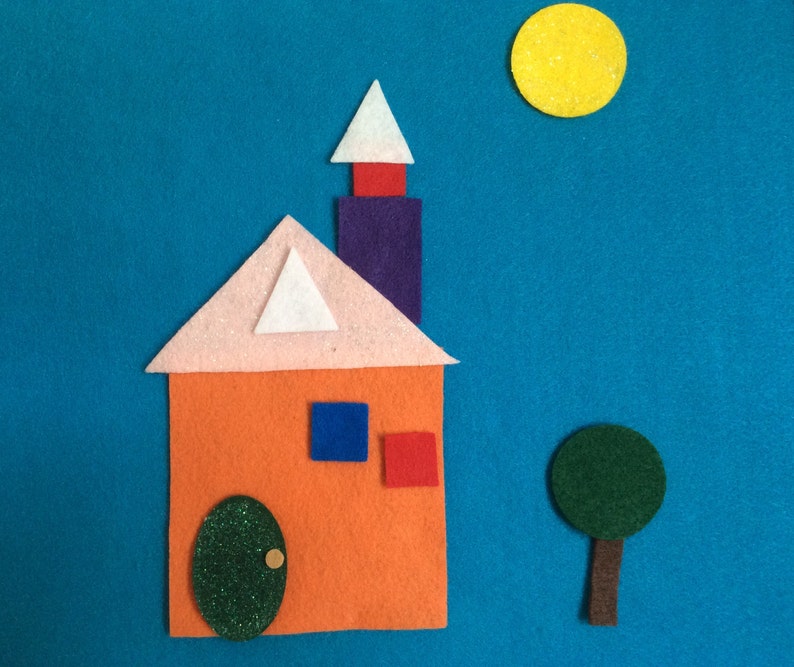 Shape a House Felt Story//shapes Felt Board Stories//kids 26 Etsy