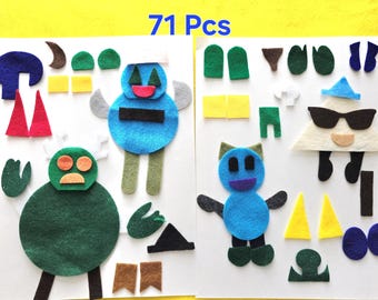 Felt Shape a Monster, 71 pcs. total